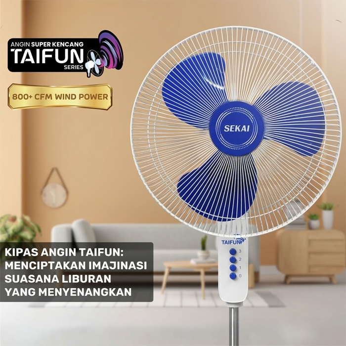 Sekai Kipas Angin Berdiri Taifun Series 16 Inch Biru - SFN1622B